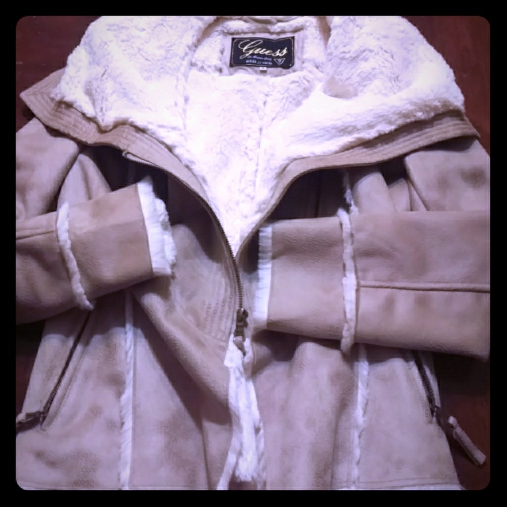 Guess Faux Fur and Faux Suede Jacket